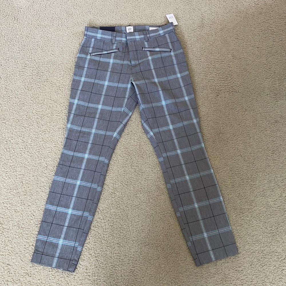 Gap plaid stretch mid rise signature skinny ankle pants